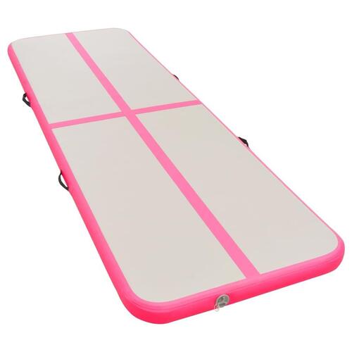 Oppustelig gymnastikmåtte med pumpe 500 x 100 x 10 cm PVC Pink