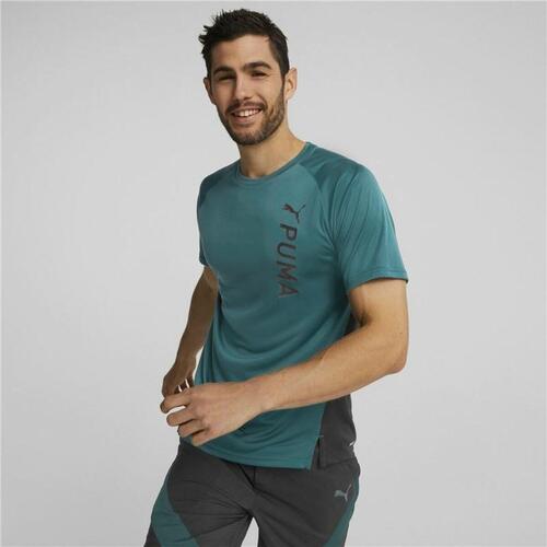 Kortærmet T-shirt til Mænd Puma Mørk grøn Mænd S