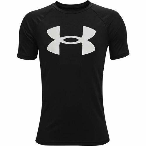 Børne Kortærmet T-shirt Under Armour Tech Big Logo Sort 7 år