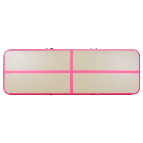 Oppustelig gymnastikmåtte med pumpe 600 x 100 x 10 cm PVC Pink