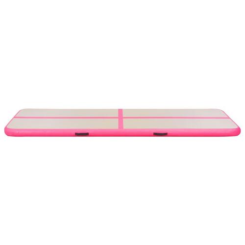 Oppustelig gymnastikmåtte med pumpe 600 x 100 x 10 cm PVC Pink