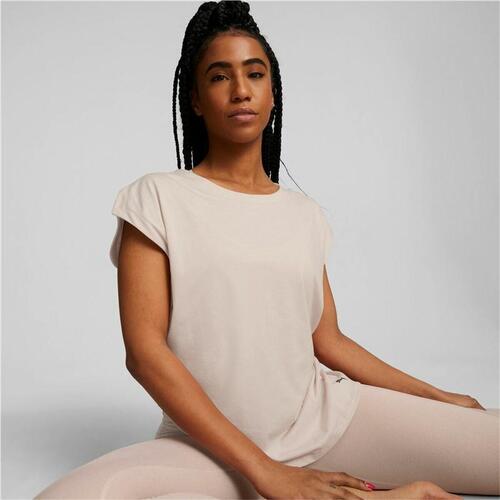Kortærmet T-shirt til Kvinder Puma Studio Foundation Beige Lyserød XS