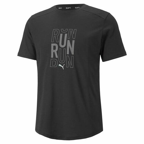 Kortærmet T-shirt til Mænd Puma Performance Logo Sort Mænd S