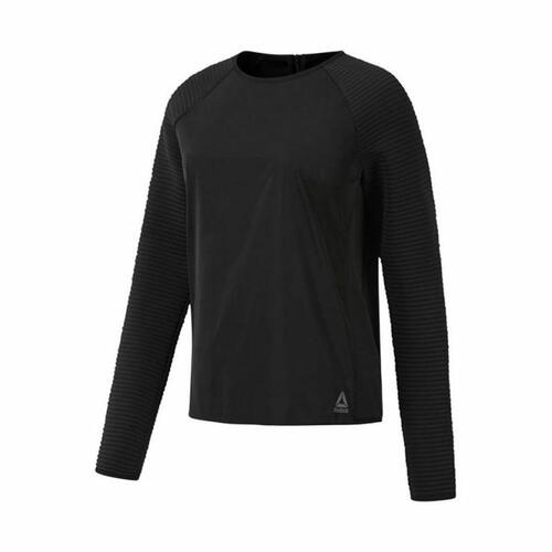 Langærmet T-shirt til Kvinder Reebok Thermowarm Deltapeak Sort M