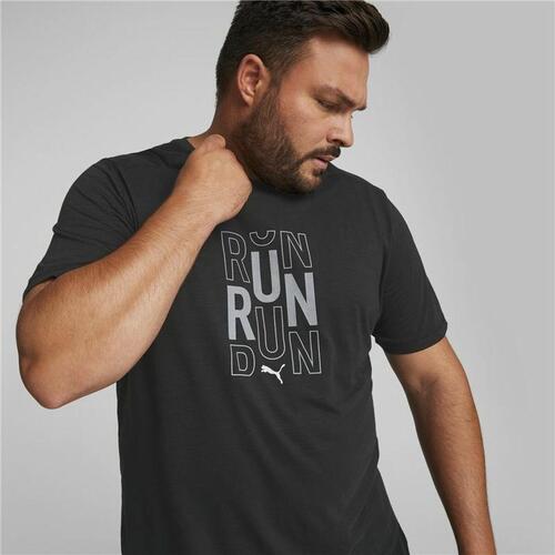 Kortærmet T-shirt til Mænd Puma Performance Logo Sort Mænd XL