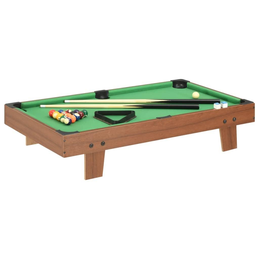 Mini-poolbord 92x52x19 cm brun og grøn