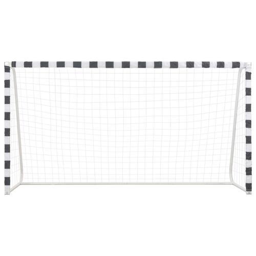 Fodboldmål 300 x 160 x 90 cm metal sort og hvid