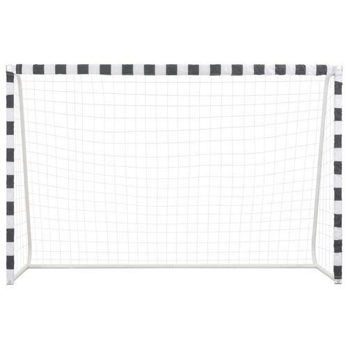 Fodboldmål 300 x 200 x 90 cm metal sort og hvid