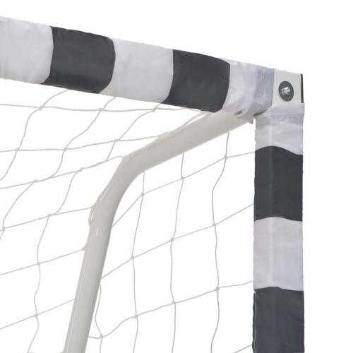 Fodboldmål 300 x 200 x 90 cm metal sort og hvid