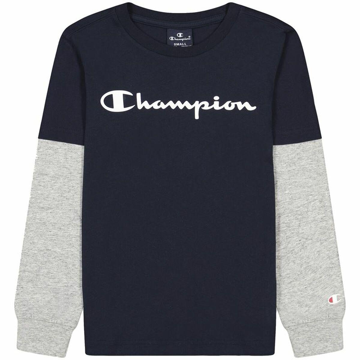 Langærmet T-shirt til Børn Champion Sort L
