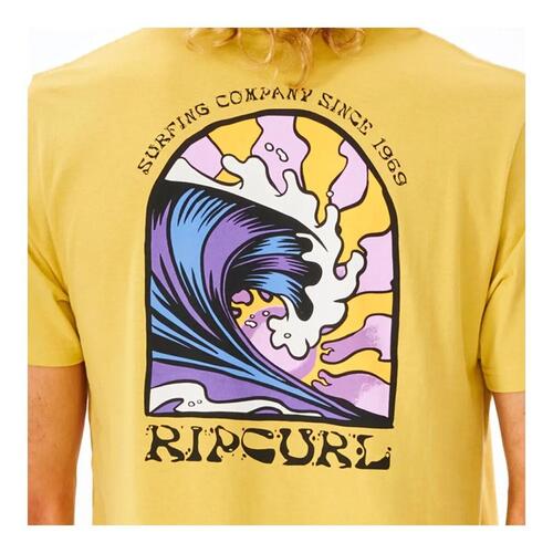 Kortærmet T-shirt til Mænd Rip Curl Gul Mænd XL