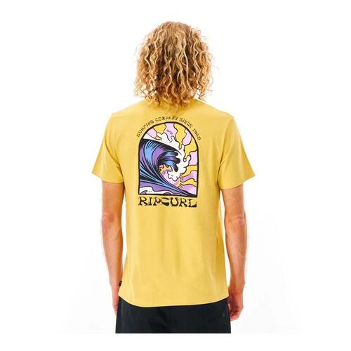 Kortærmet T-shirt til Mænd Rip Curl Gul Mænd XL