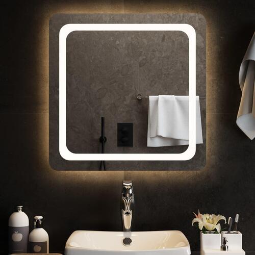 Badeværelsesspejl med LED-lys 60x60 cm