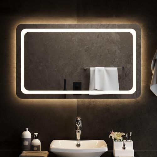 Badeværelsesspejl med LED-lys 100x60 cm