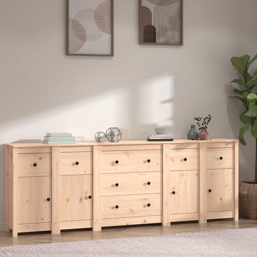Skænk 230x35x80 cm massivt fyrretræ