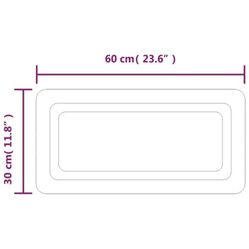 Badeværelsesspejl med LED-lys 30x60 cm