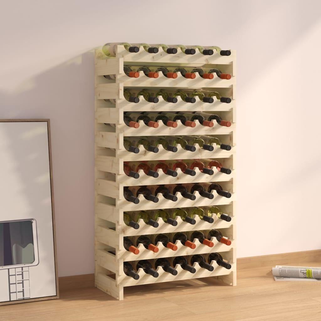 Vinreol 65x29x112 cm massivt fyrretræ