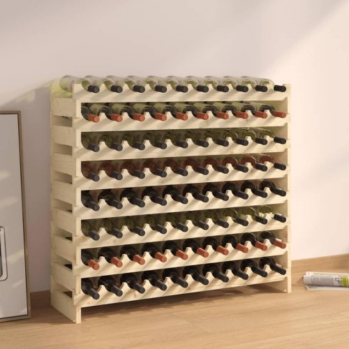 Vinreol 101x29x90 cm massivt fyrretræ