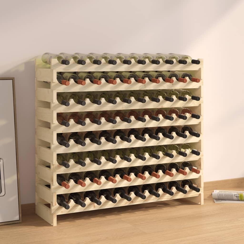 Vinreol 101x29x90 cm massivt fyrretræ