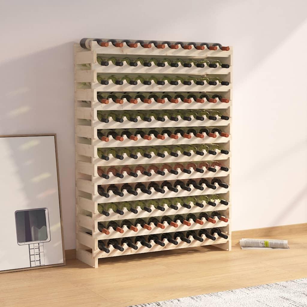 Vinreol 101x29x134 cm massivt fyrretræ
