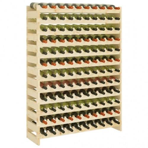 Vinreol 101x29x134 cm massivt fyrretræ