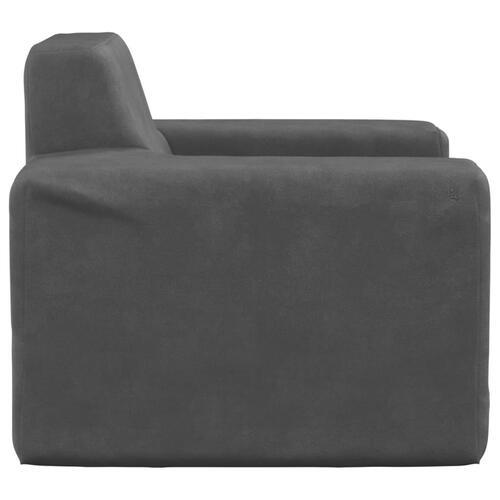 Sofa til børn blødt plys antracitgrå