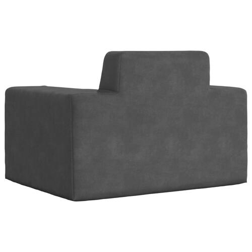 Sofa til børn blødt plys antracitgrå