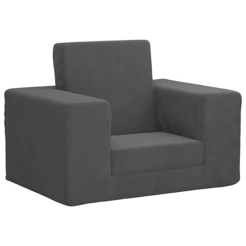 Sofaseng til børn blødt plys antracitgrå