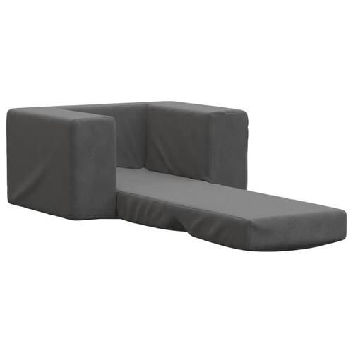Sofaseng til børn blødt plys antracitgrå