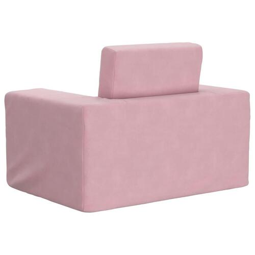 Sofaseng til børn blødt plys lyserød