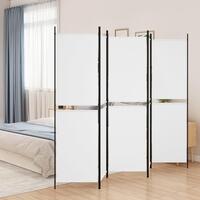 5-panels rumdeler 250x200 cm stof hvid
