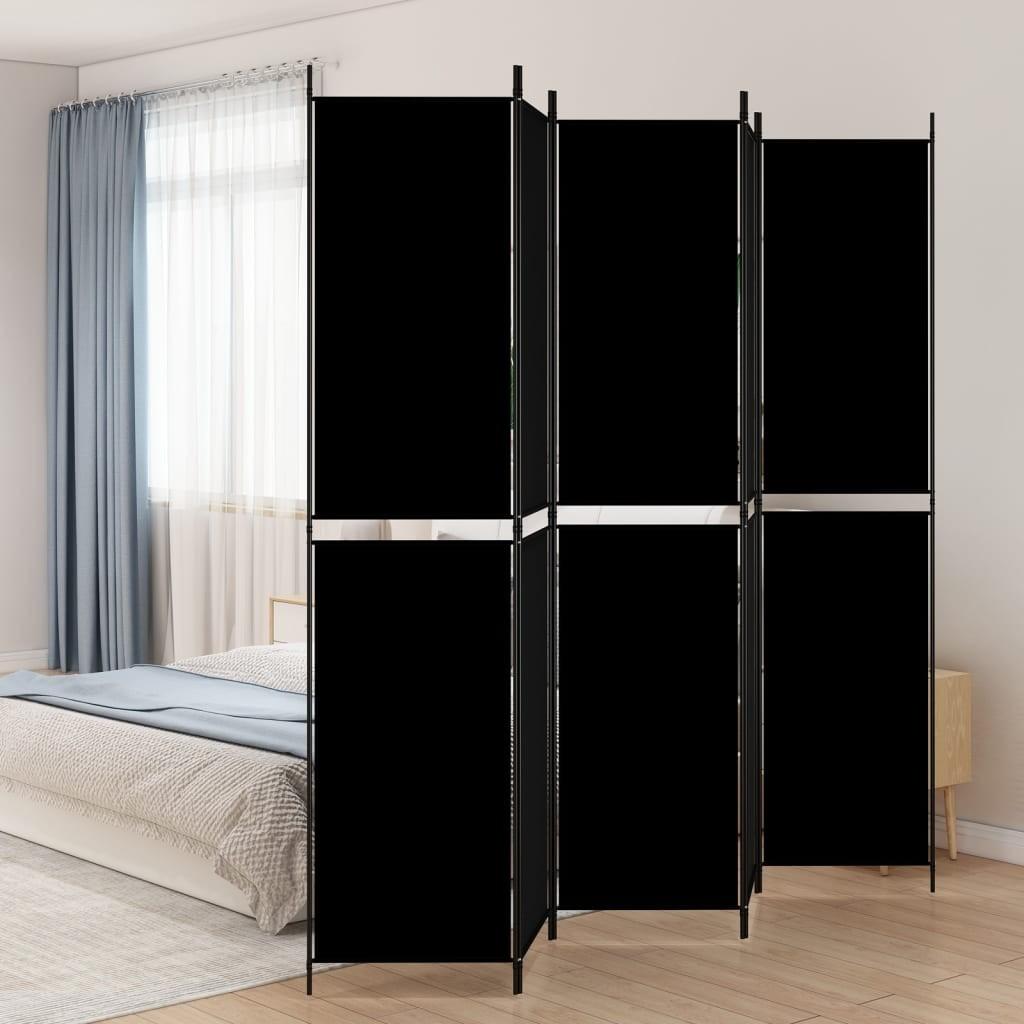 5-panels rumdeler 250x220 cm stof sort