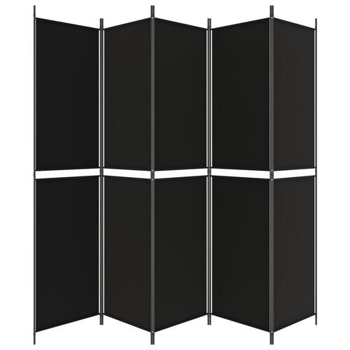 5-panels rumdeler 250x220 cm stof sort