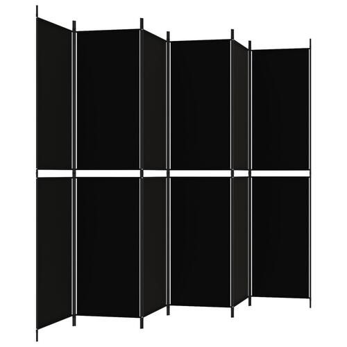 6-panels rumdeler 300x220 cm stof sort
