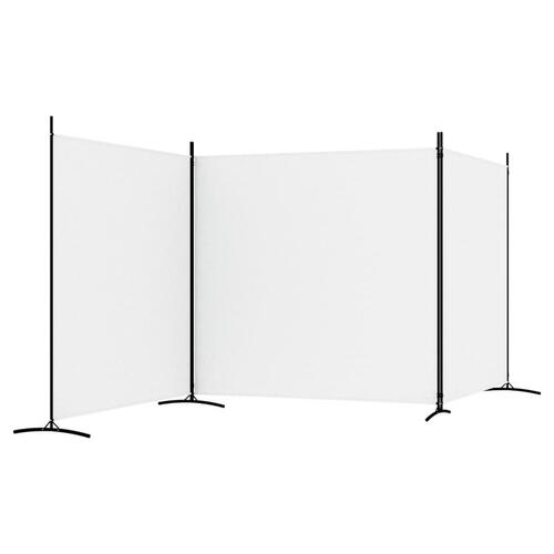 3-panels rumdeler 525x180 cm stof hvid