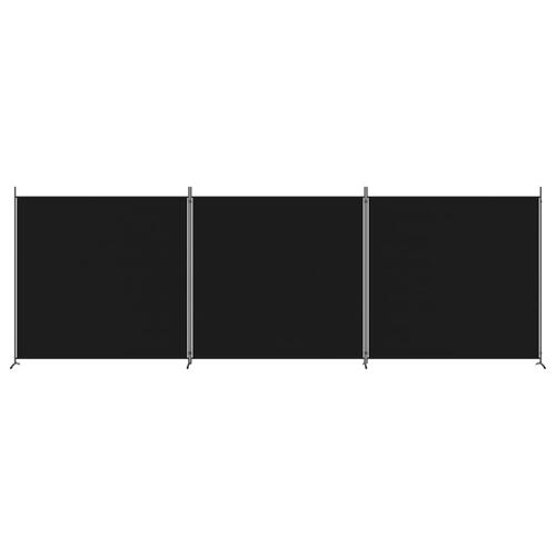 3-panels rumdeler 525x180 cm stof sort