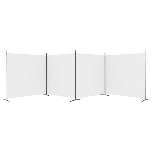 4-panels rumdeler 698x180 cm stof hvid