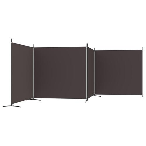 4-panels rumdeler 698x180 cm stof brun