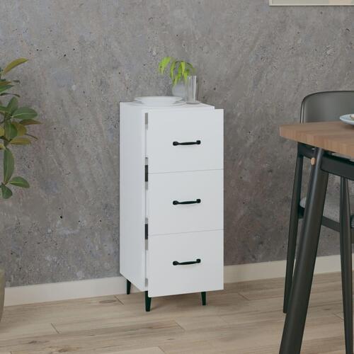Skænk 34,5x34x90 cm konstrueret træ hvid