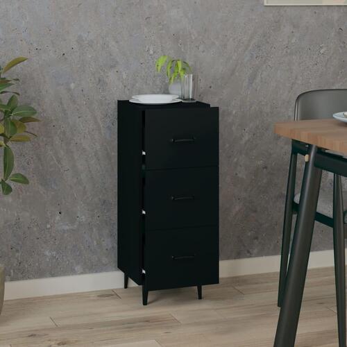 Skænk 34,5x34x90 cm konstrueret træ sort