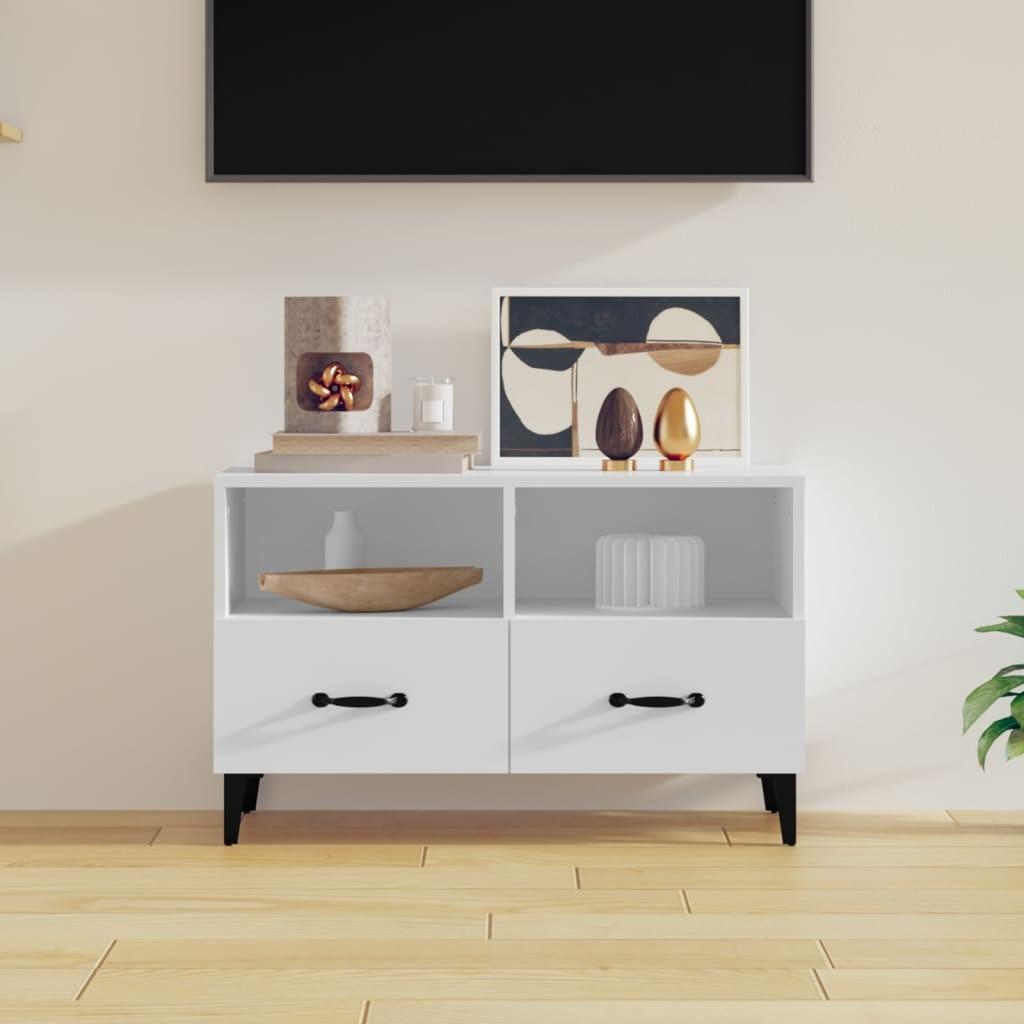 Tv-bord 80x36x50 cm konstrueret træ hvid