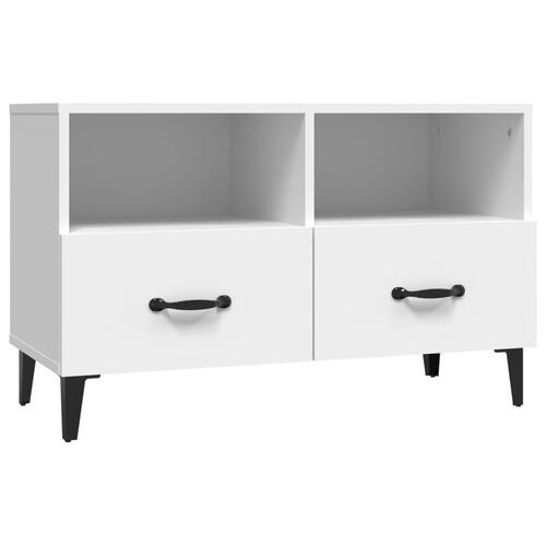 Tv-bord 80x36x50 cm konstrueret træ hvid