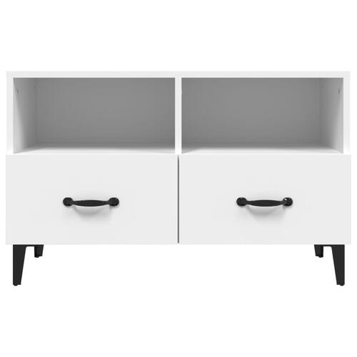 Tv-bord 80x36x50 cm konstrueret træ hvid