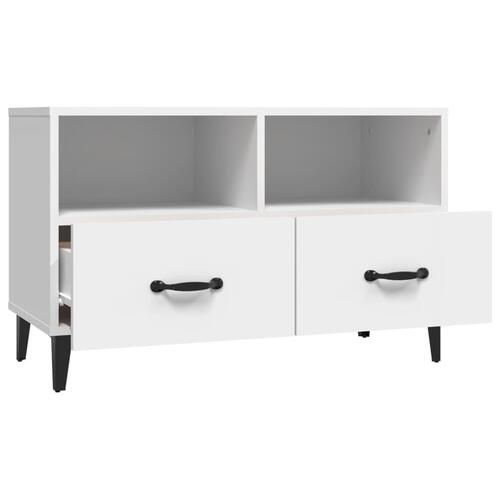 Tv-bord 80x36x50 cm konstrueret træ hvid
