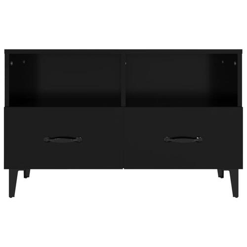Tv-bord 80x36x50 cm konstrueret træ sort