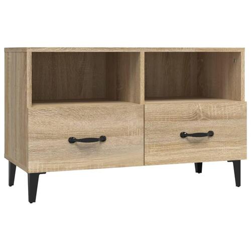 Tv-bord 80x36x50 cm konstrueret træ sonoma-eg