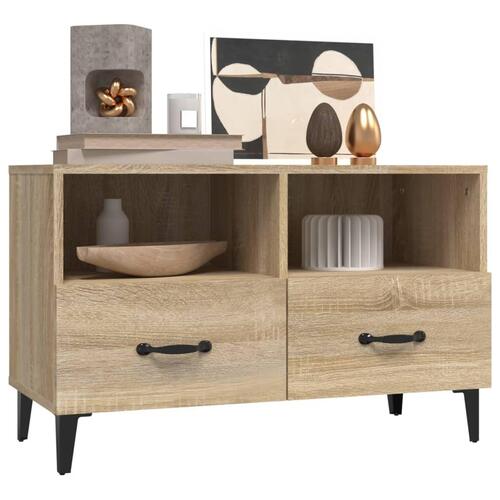 Tv-bord 80x36x50 cm konstrueret træ sonoma-eg