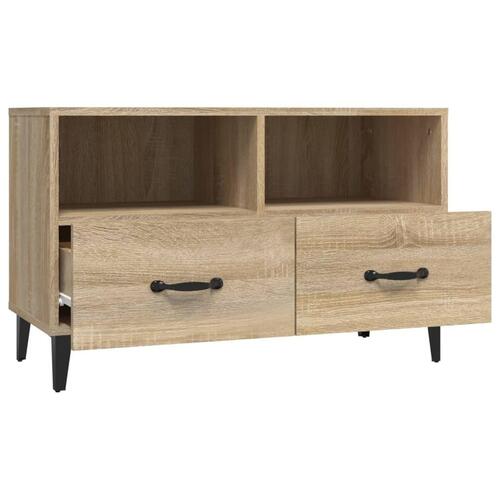 Tv-bord 80x36x50 cm konstrueret træ sonoma-eg