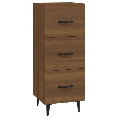 Skænk 34,5x34x90 cm konstrueret træ brun egetræsfarve
