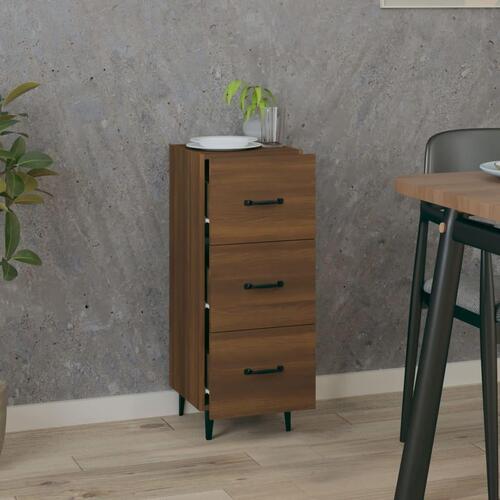 Skænk 34,5x34x90 cm konstrueret træ brun egetræsfarve